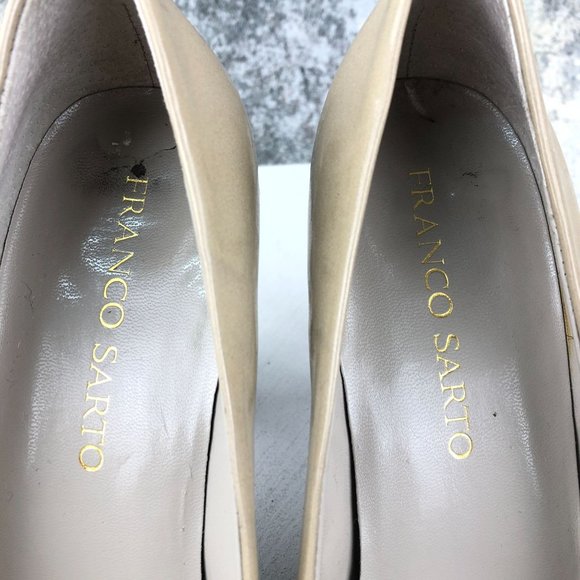 Franco Sarto Women's Size 7.5M Napoli Tan Leather Patent Slip On High Heel Pumps - Picture 12 of 13